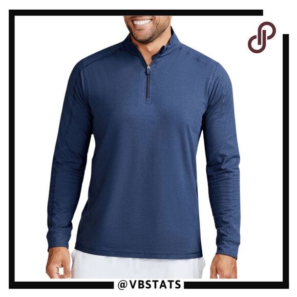 Tasc Men's Carrollton Lightweight Quarter Zip Anti-Odor Athletic Top Blue Sz XXL - Picture 2 of 10